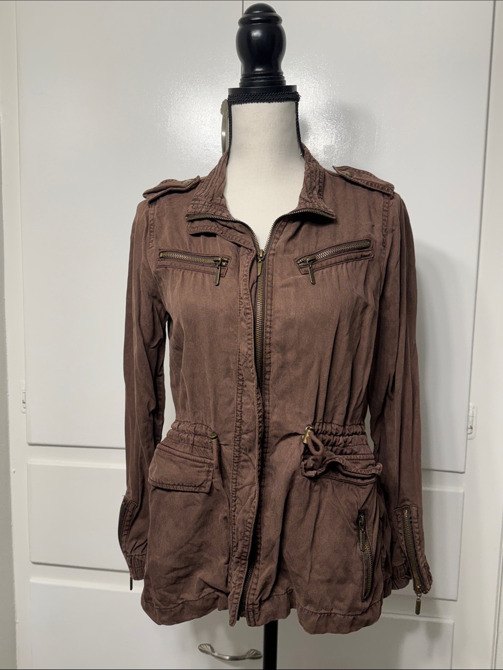 Max Jeans Brown Drawstring Utility Jacket